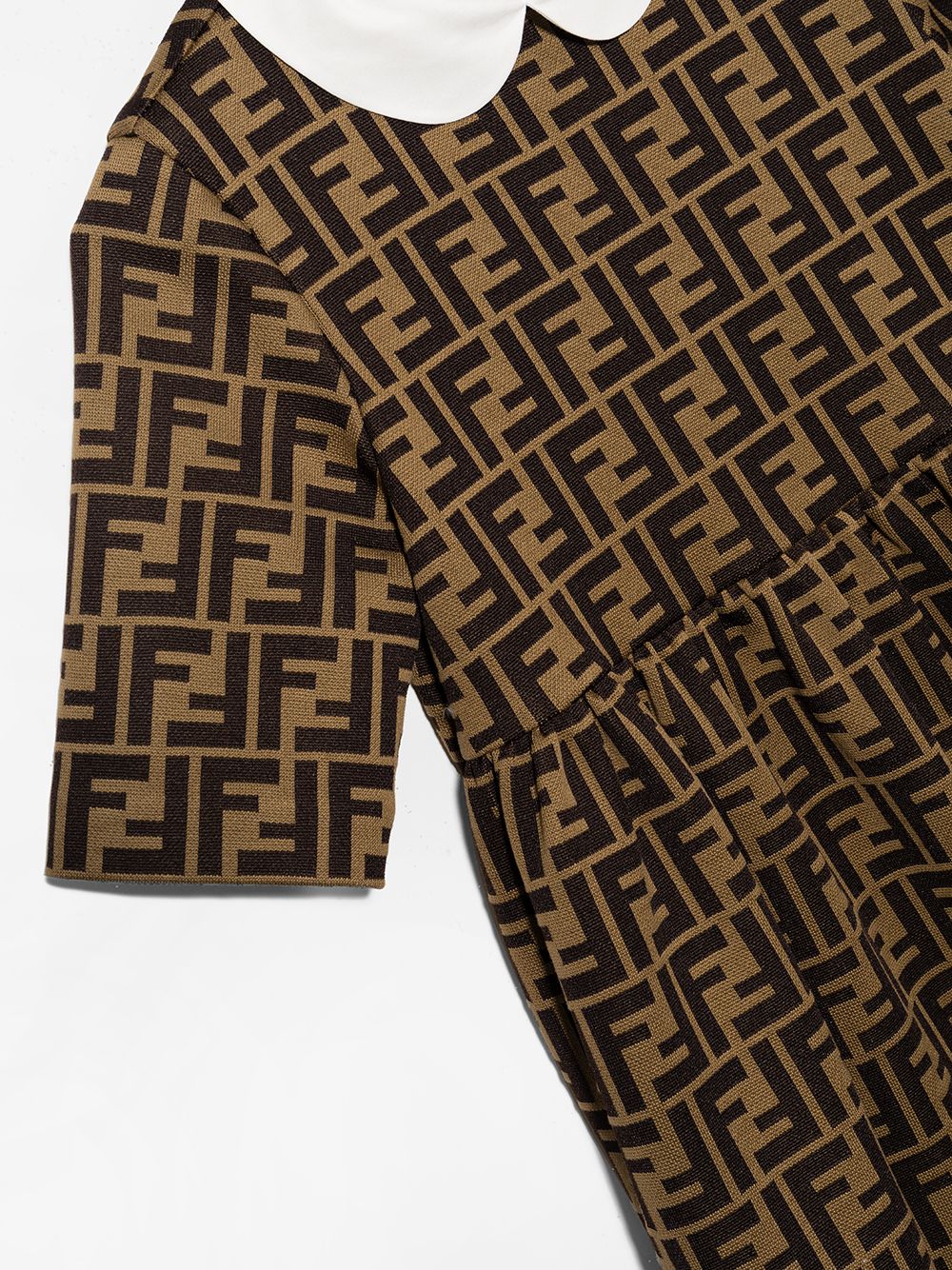 Vestido con motivo del logo FF Fendi Kids