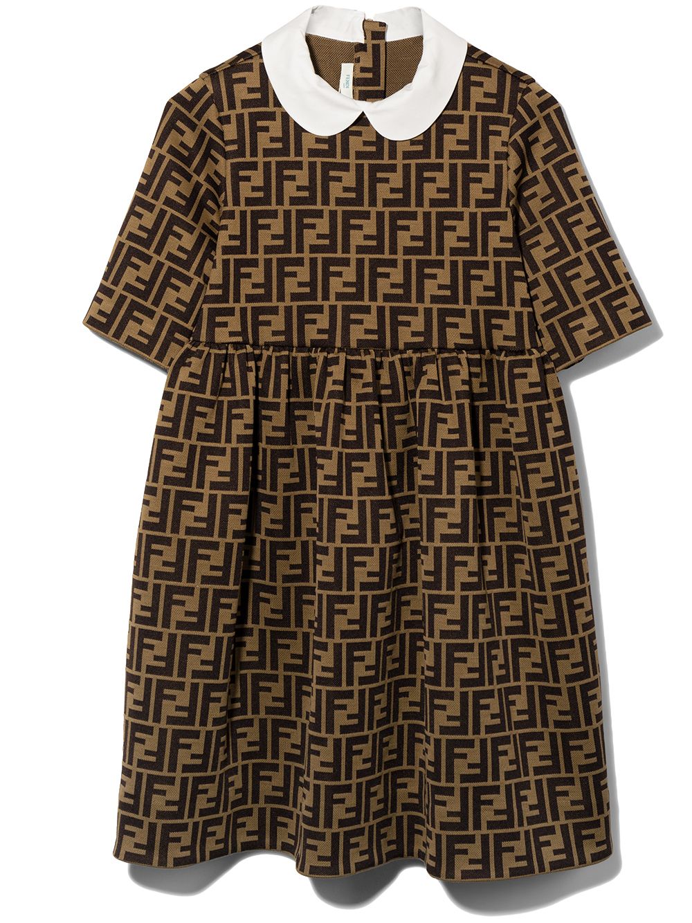 Vestido con motivo del logo FF Fendi Kids