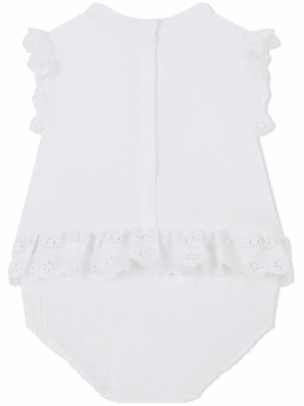 Pelele de popelina con bordado inglés Dolce & Gabbana Kids
