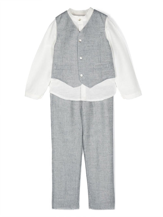 Traje azul lino 510 para el niño Mimilú