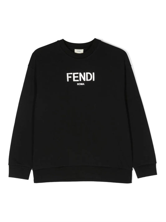 Sudadera con logo estampado y cuello redondo Fendi Kids