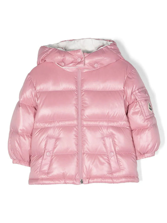 Abrigo capitonado con parche del logo MONCLER