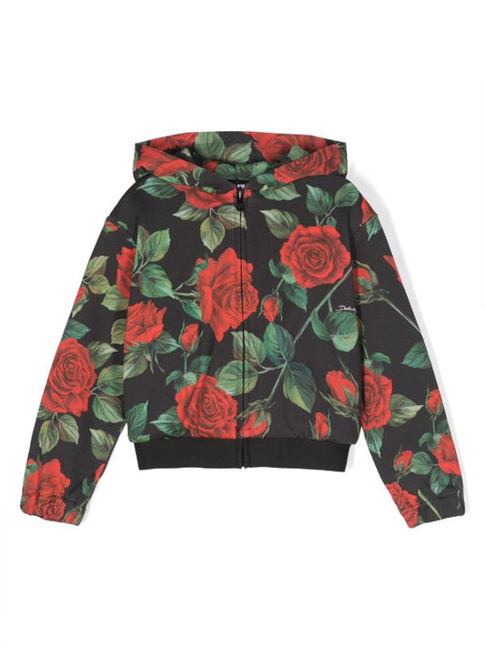 Sudadera con capucha y print rosas Dolce & Gabbana
