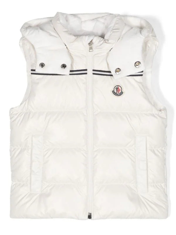 Chaleco acolchado con capucha y logo MONCLER