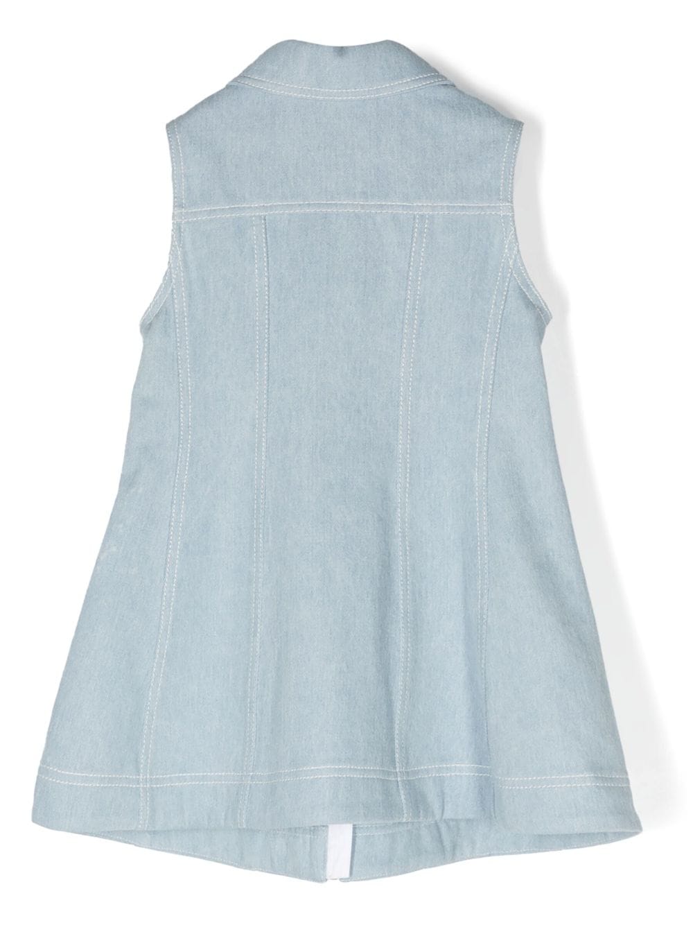 Vestido azul claro corto con parche del logo MONCLER