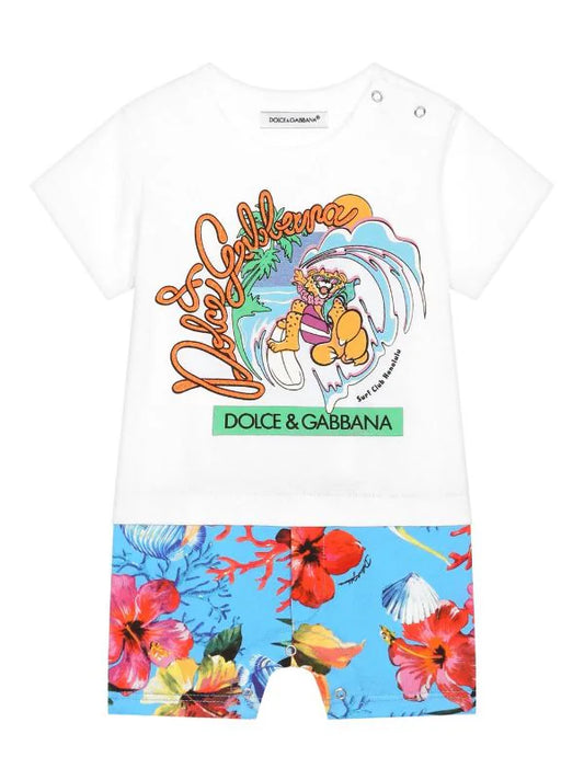 Conjunto para bebe de motivo Hawaii de la marca Dolce & Gabbana