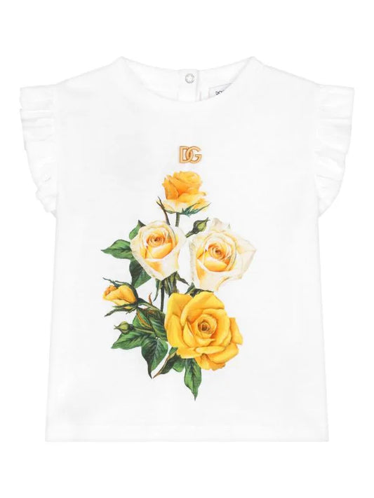 Camiseta blanco para bebe con logo de Dolce & Gabbana