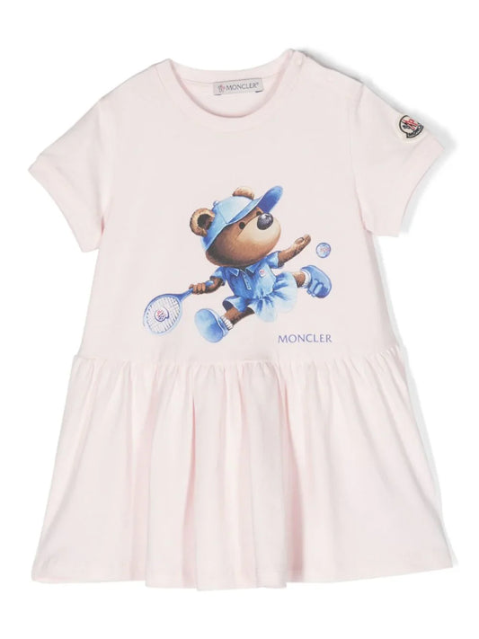 Vestido acampanado con osito estampado  de la marca MONCLER