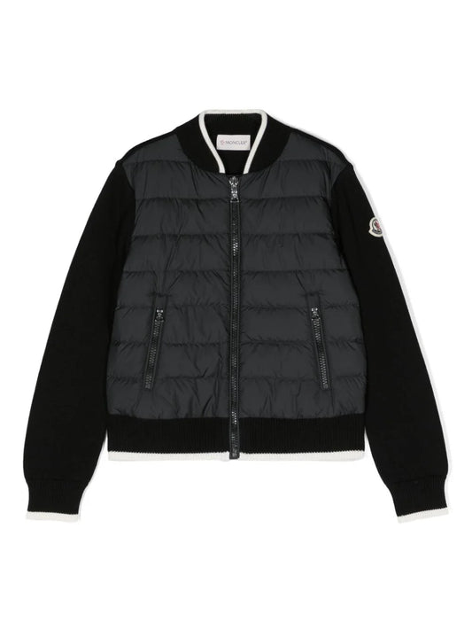 Chaqueta negra plumífero con paneles de la marca MONCLER