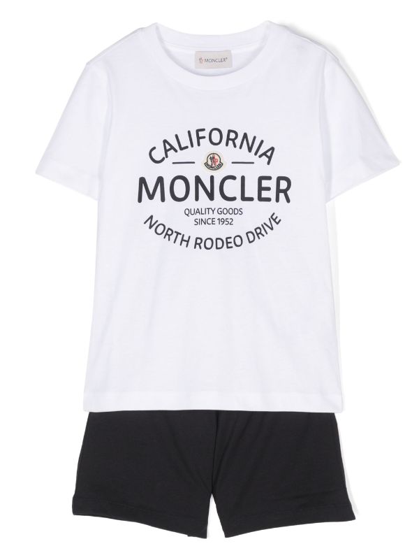 Traje deportivo blanco/negro con parche del logo MONCLER