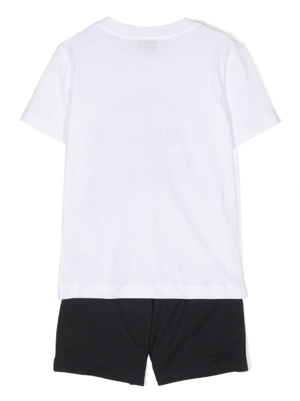 Traje deportivo blanco/negro con parche del logo MONCLER