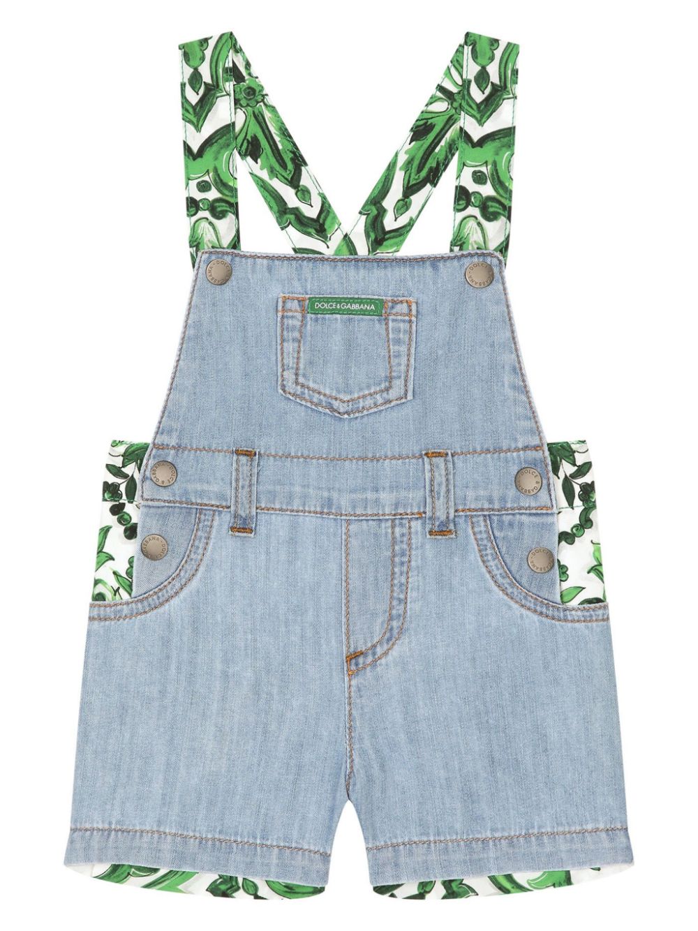 Conjunto vaquero con estampado Mayólica Dolce & Gabbana Kids