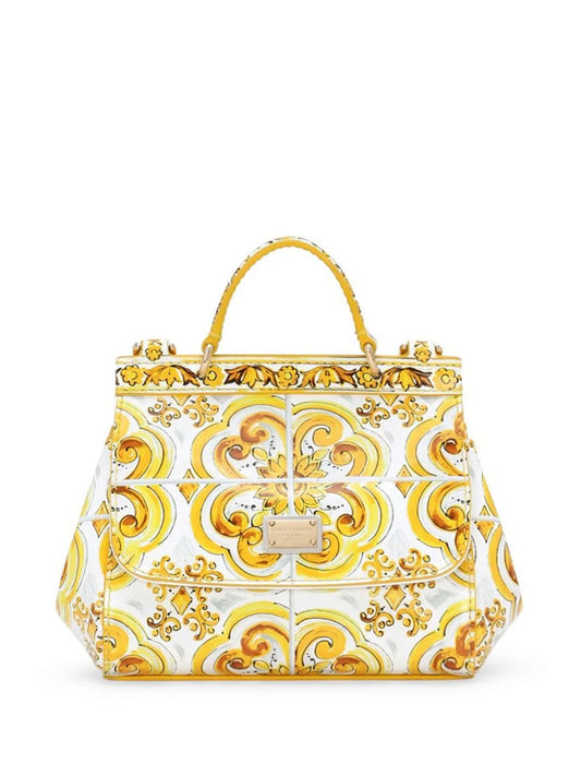 Bolso shopper Sicily con estampado Mayólica Dolce & Gabbana Kids