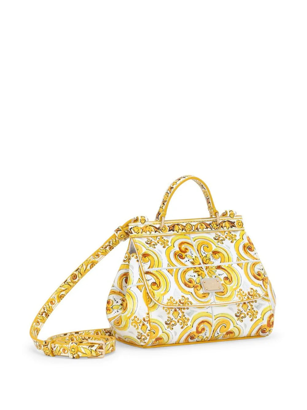 Bolso shopper Sicily con estampado Mayólica Dolce & Gabbana Kids