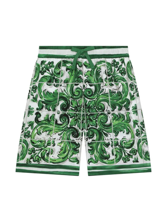 Bermudas con estampado Mayólica Dolce & Gabbana Kids