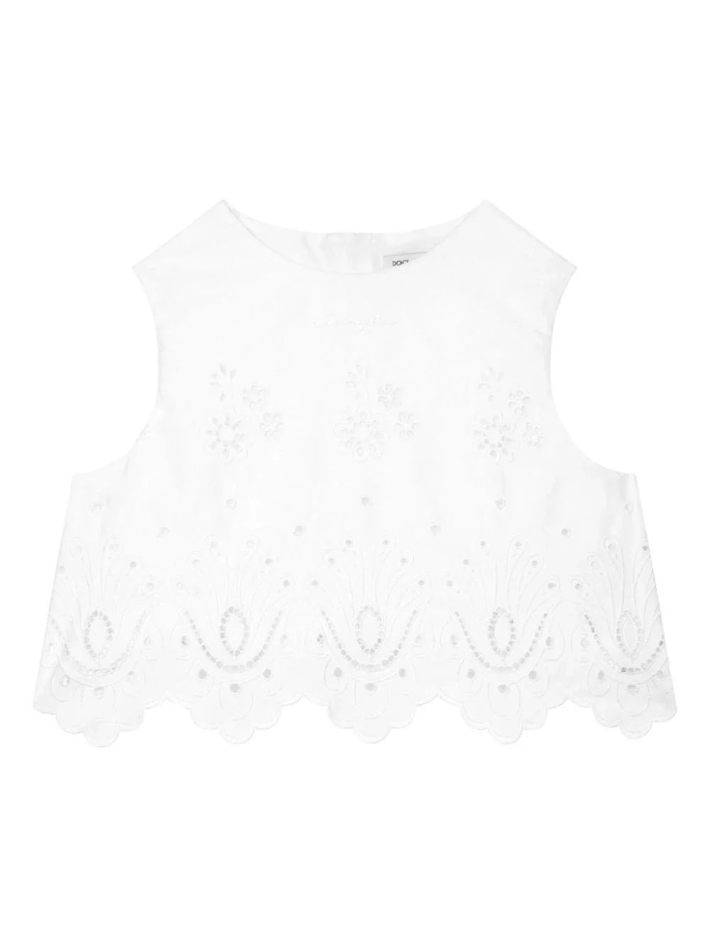 Blusa con bordado inglés Dolce & Gabbana Kids