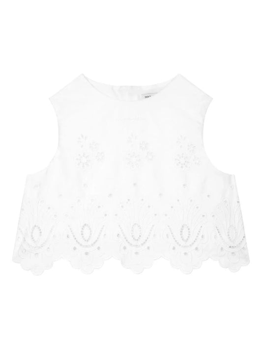 Blusa con bordado inglés Dolce & Gabbana Kids