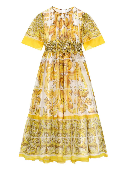 Vestido con motivo Mayólica Dolce&Gabbana