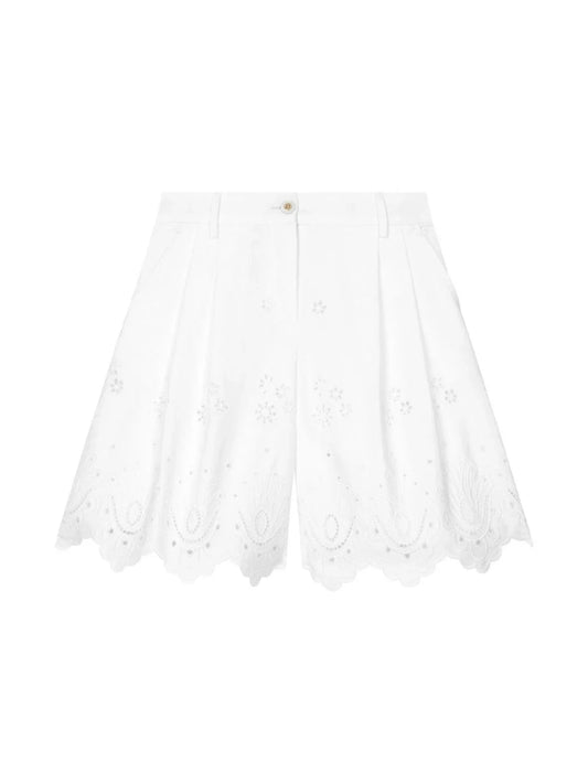 Pantalón cortos con bordado inglés Dolce & Gabbana Kids