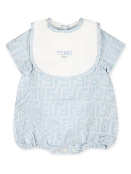 Pelele  azul con motivo FF en jacquard de la marca Fenfi kids