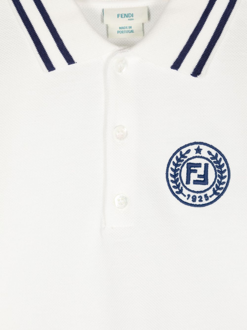 Polo con logo bordado Fendi Kids