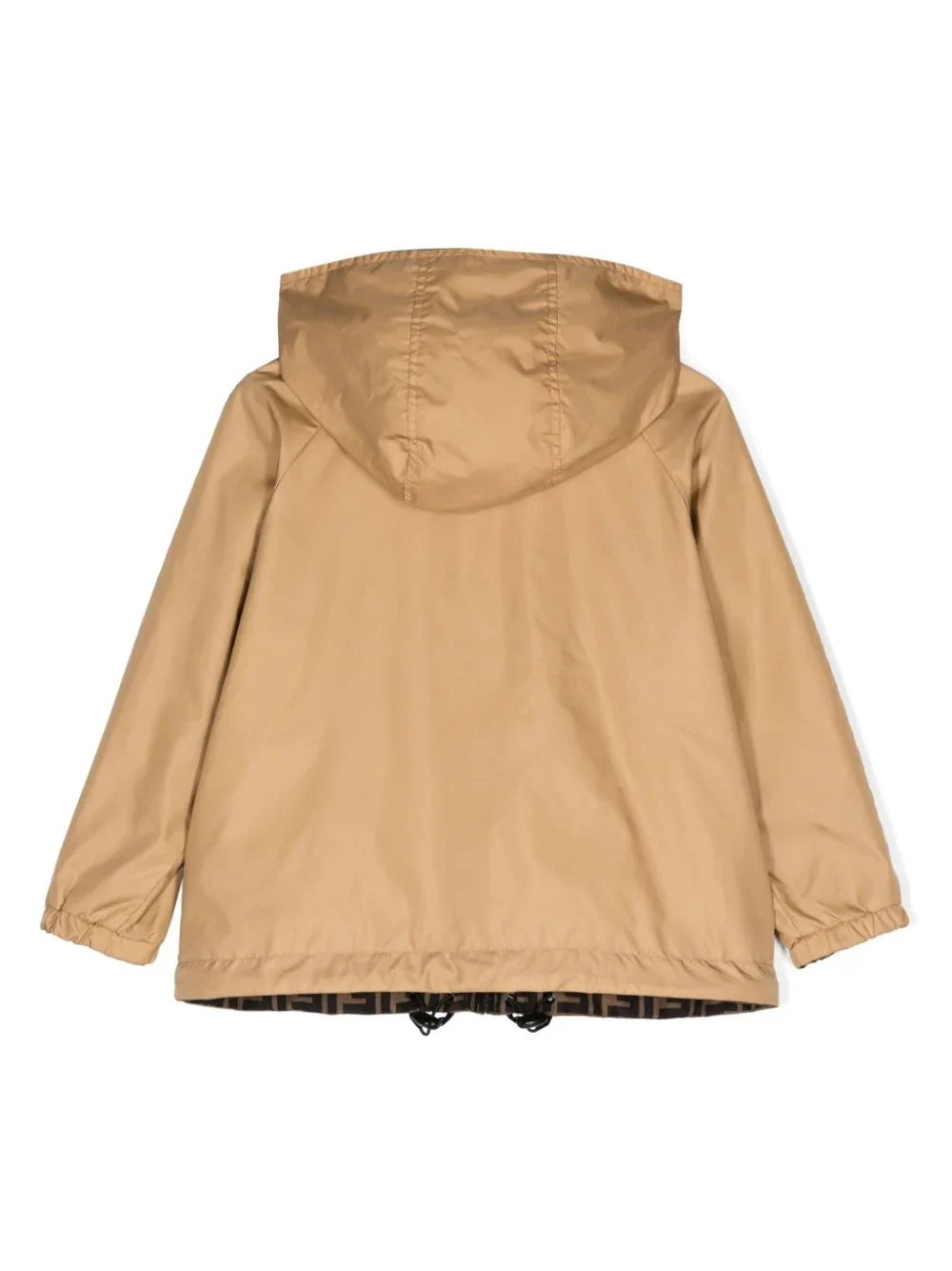 Chaqueta  beige con capucha  y logo FF de la marca Fendi Kids