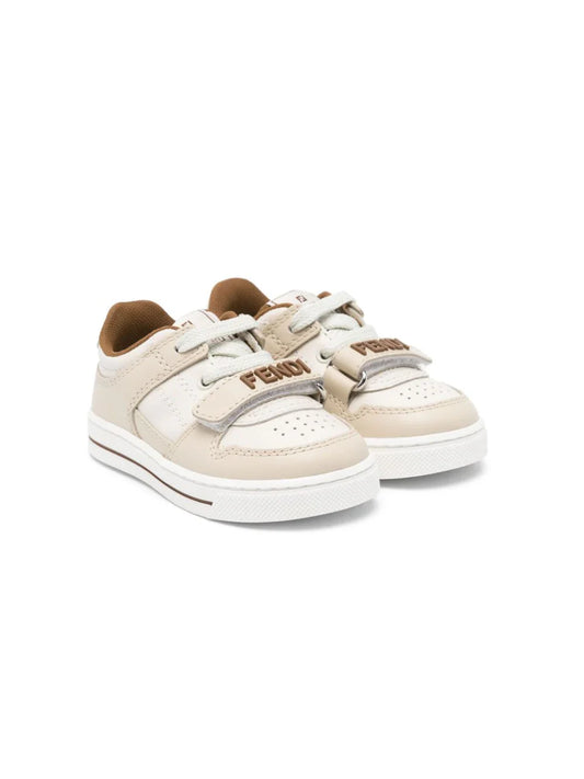 Zapatillas cuero con diseño Fendi Kids