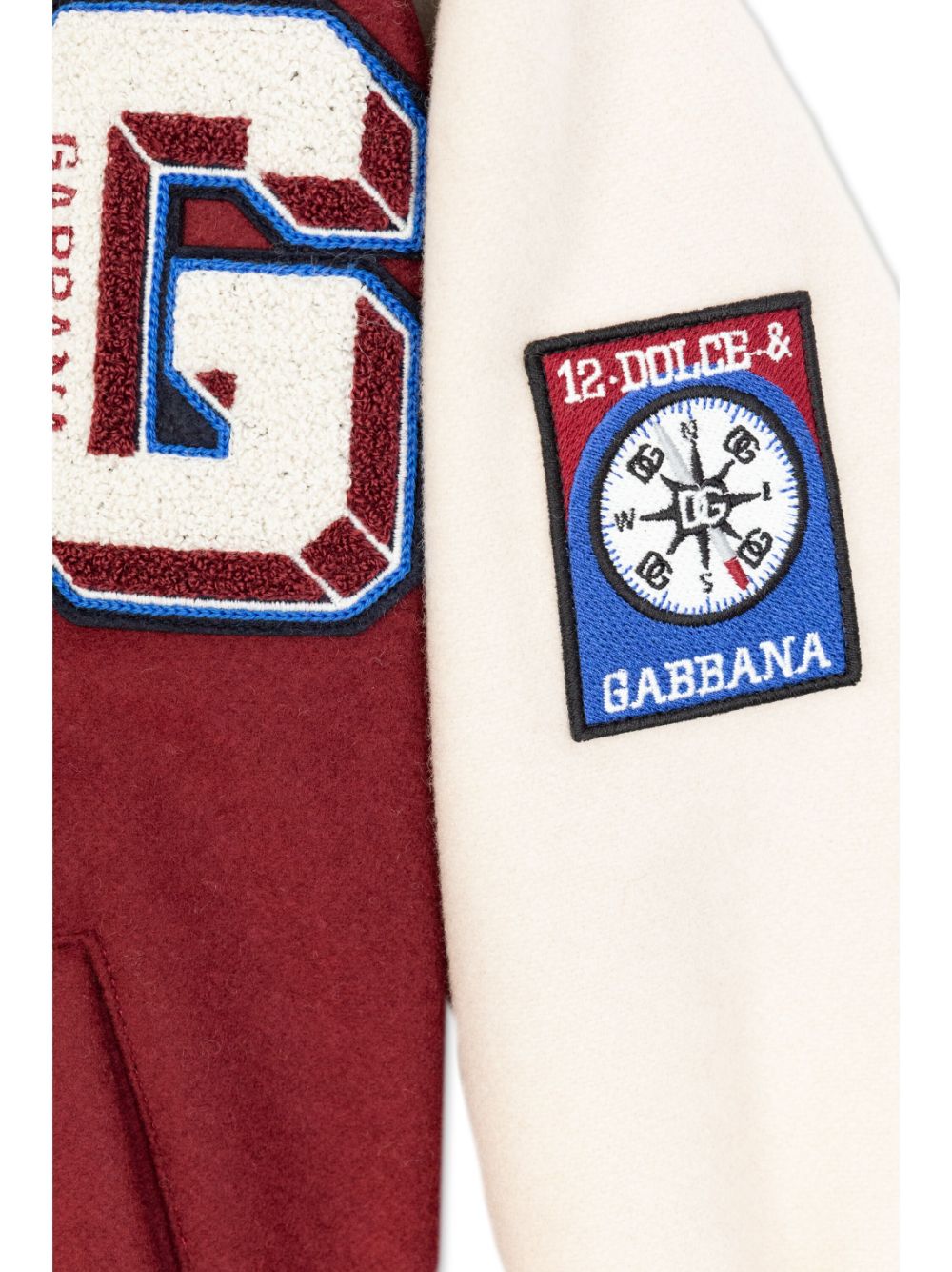 Chamarra bomber con parche del logo y cierre de la marca Dolce & Gabbana kids