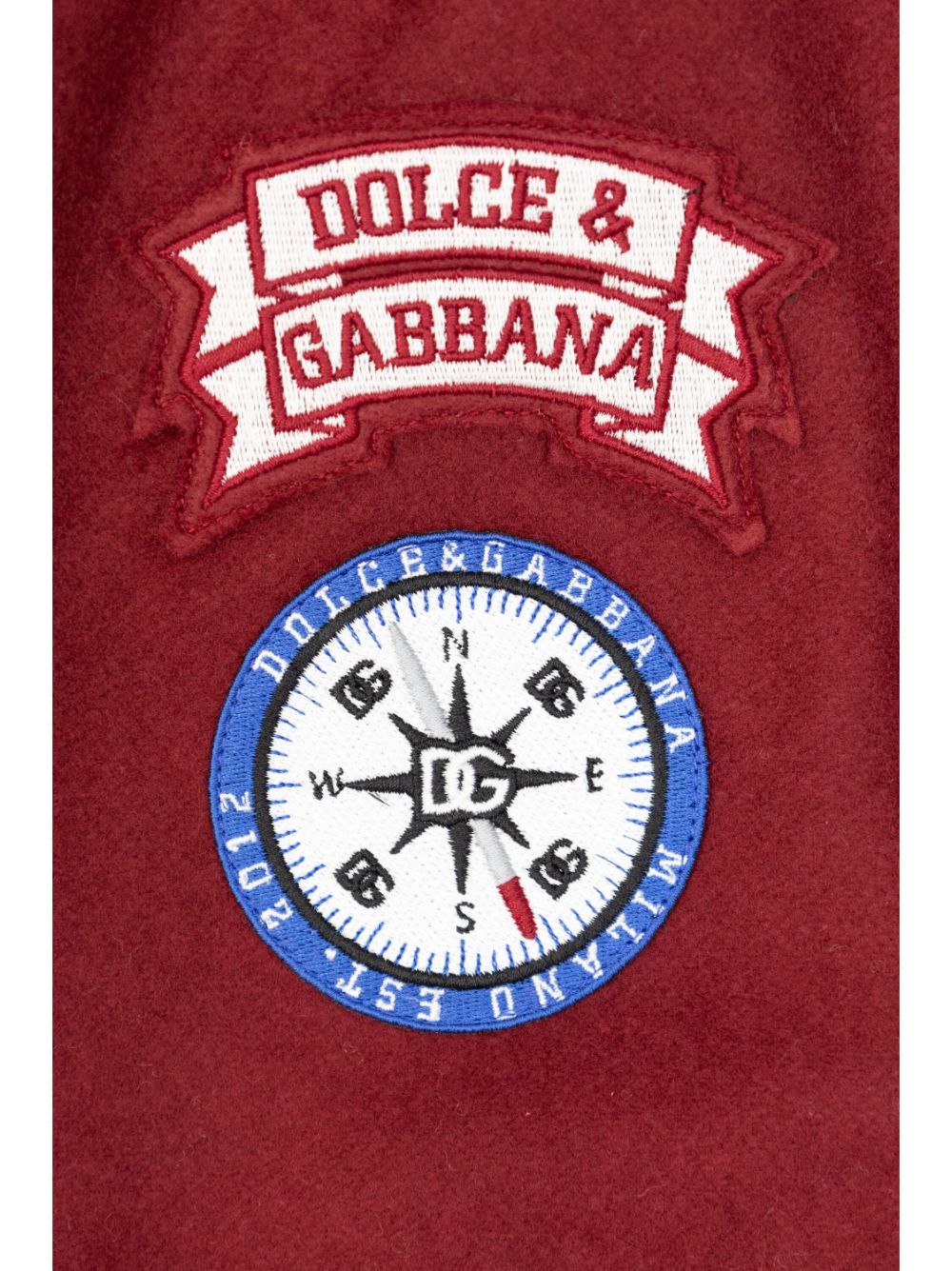 Chamarra bomber con parche del logo y cierre de la marca Dolce & Gabbana kids