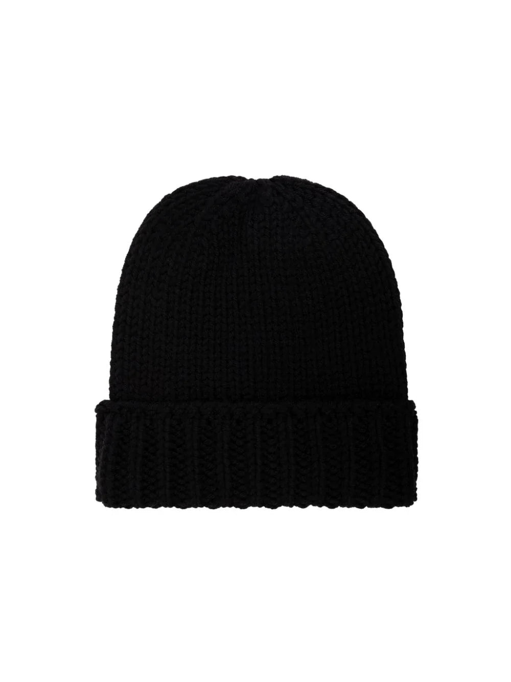 Gorro negro estampado con logo MONCLER