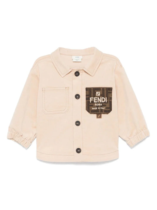 Chaqueta para bebe beige de la marca Fendi Kids