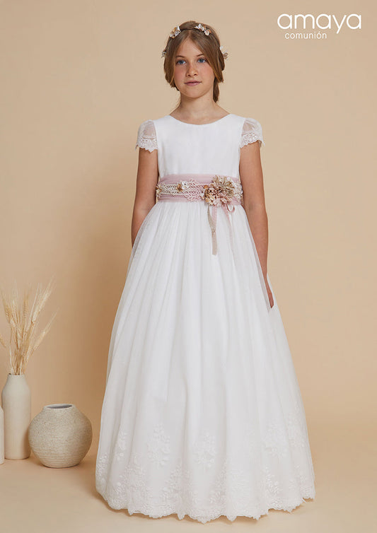 Vestido de comunión 617020MC ROSA la marca AMAYA