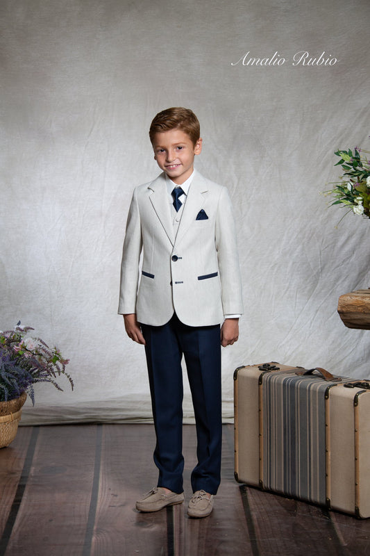 Traje completo con americana blanca para el niño AMALIO RUBIO