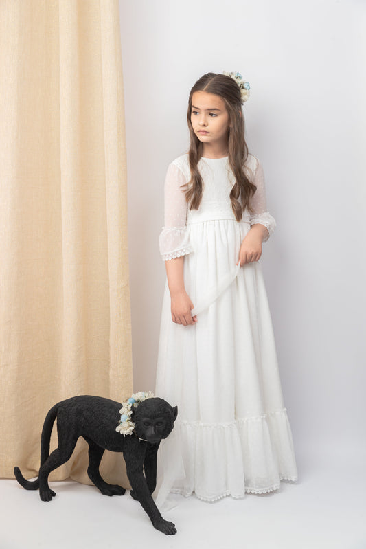 Vestido Elisabetta de comunión para niña de la marca Flor de C