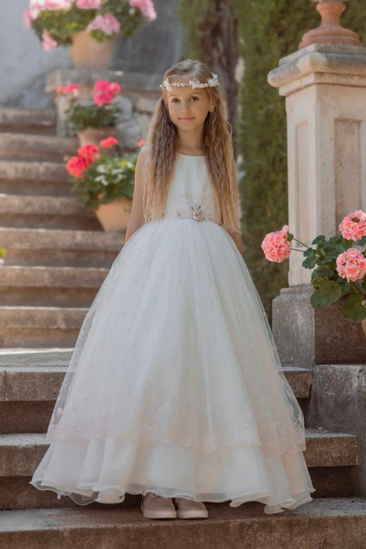 Vestido de comunión 106 para niñas de la marca MIMILÚ