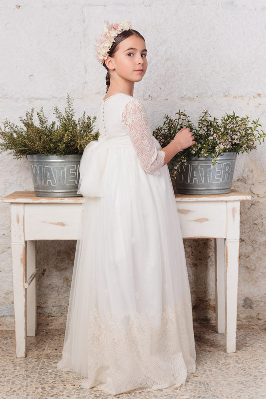 Vestido TERESA de comunión para niña de la marca Flor de C