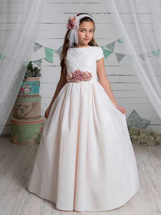 Vestido de comunión L112 de manga corta MARLA