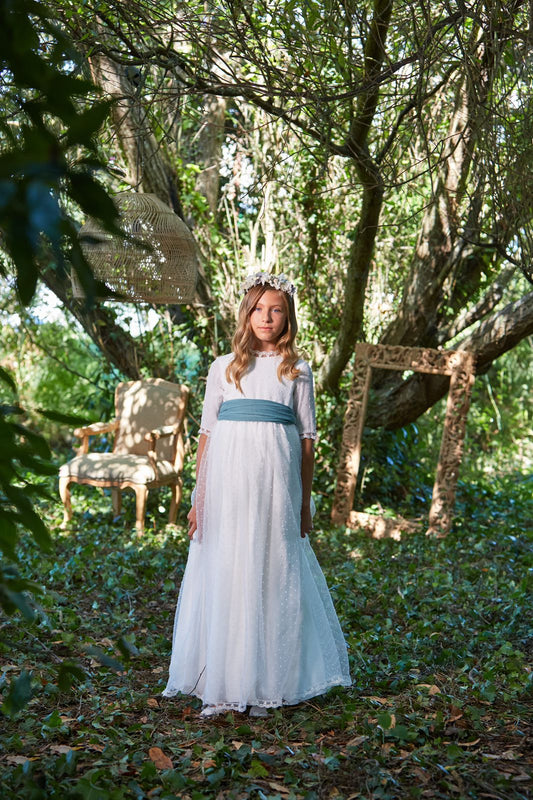 Vestido Suzanne de comunión para niña de la marca Flor de C