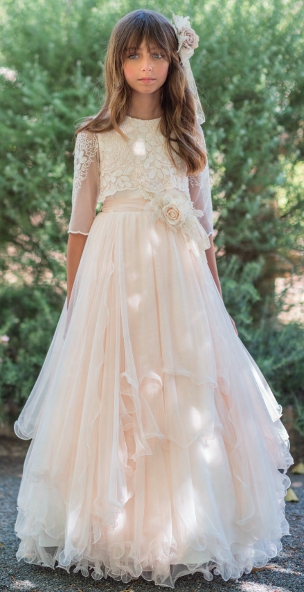 Vestido de comunión 902 para niñas de la marca MIMILÚ