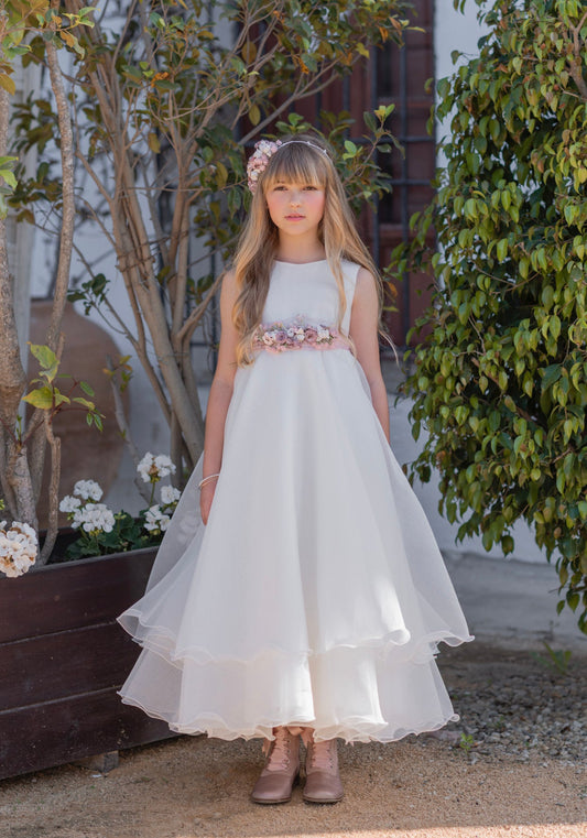 Vestido de comunión 514 para niñas de la marca MIMILÚ