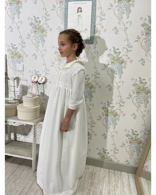 Vestido de comunión NIDO ABEJA BORDADO de la marca PETRITAS (lazada no incluida)