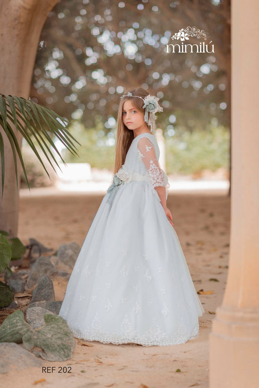 Vestido 202 de comunión para niñas de la marca MIMILÚ
